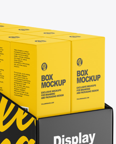 Plastic Display Stand w  Boxes Mockup PSD #2