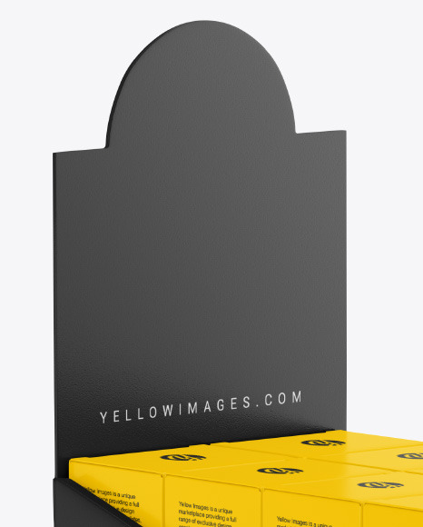 Plastic Display Stand w  Boxes Mockup PSD #6