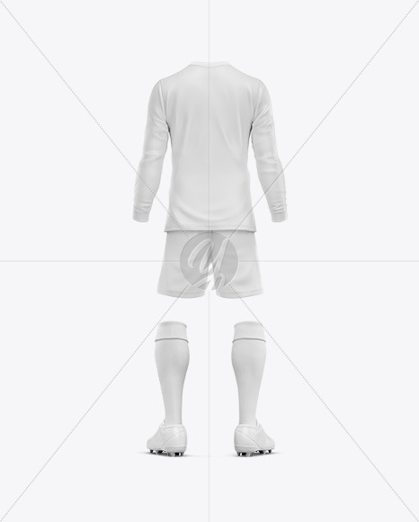 Football Kit Long Sleeve Mockup – Back View PSD #3