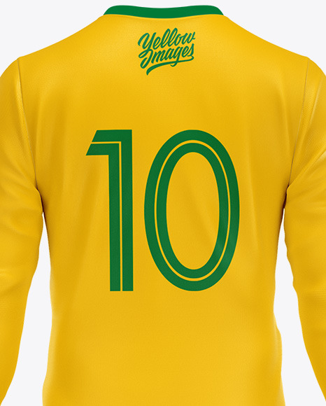 Football Kit Long Sleeve Mockup – Back View PSD #2