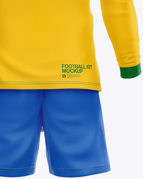 Football Kit Long Sleeve Mockup – Back View PSD #6
