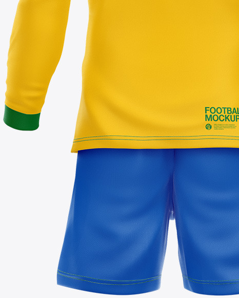Football Kit Long Sleeve Mockup – Back View PSD #5