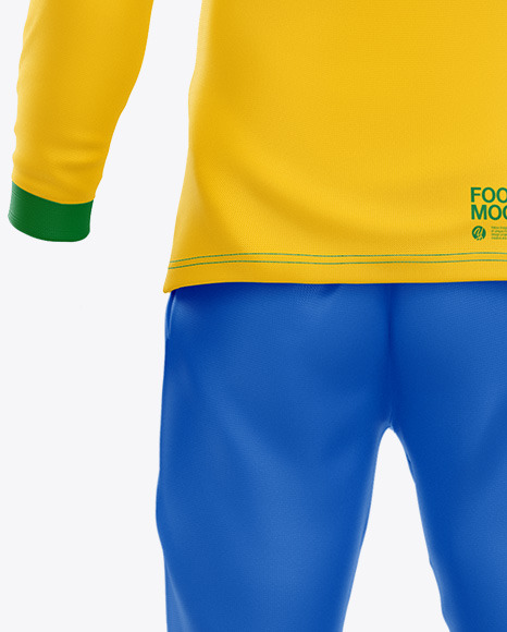Football Kit Long Sleeve Mockup   Back View PSD #6