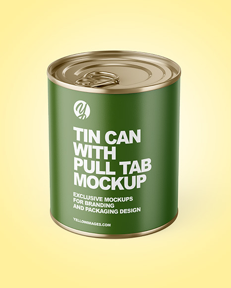 Tin Can With Pull Tab   Matte Finish Mockup PSD #2
