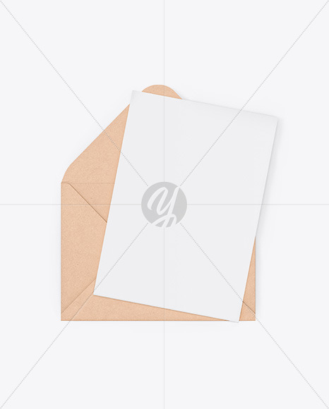 Kraft Envelope W  Paper Mockup PSD #3