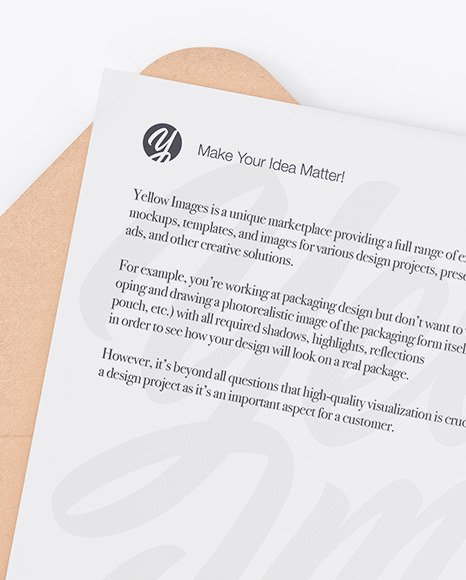 Kraft Envelope W  Paper Mockup PSD #2
