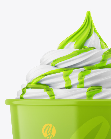 Ice Cream Glossy Cup w  Topping Mockup PSD #2