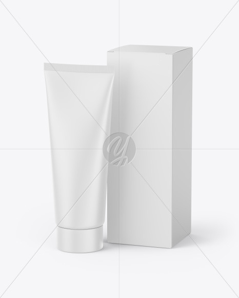 Cosmetic Tube with Box Mockup PSD #3