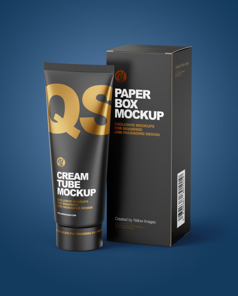 Cosmetic Tube with Box Mockup PSD #2
