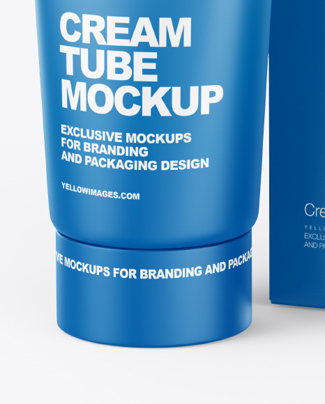 Cosmetic Tube with Box Mockup PSD #1