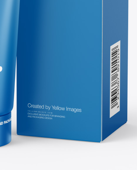Cosmetic Tube with Box Mockup PSD #7