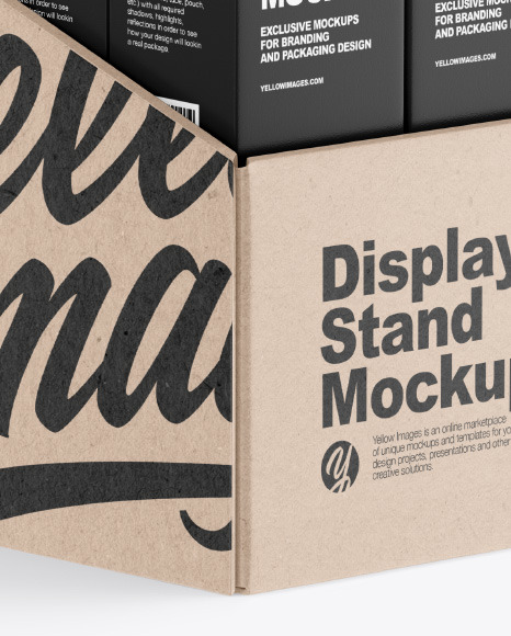 Kraft Display Stand w  Boxes Mockup PSD #7