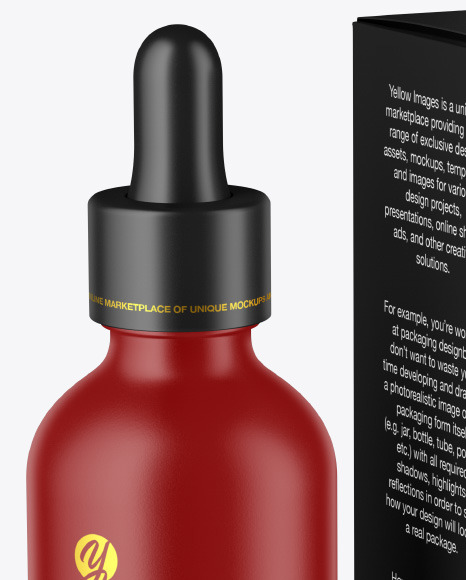 Matte Dropper Bottle w  Paper Box Mockup PSD #2