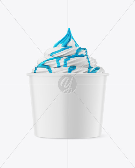 Ice Cream Matte Cup w  Topping Mockup PSD #3