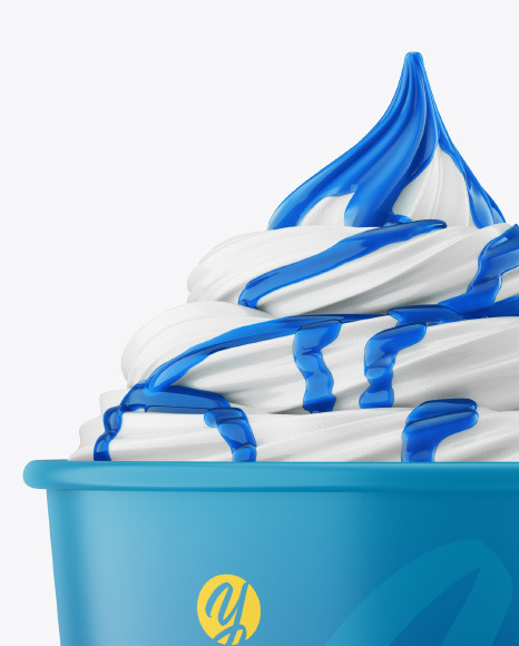 Ice Cream Matte Cup w  Topping Mockup PSD #2
