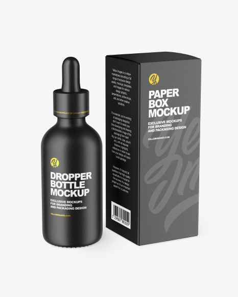 Ceramic Dropper Bottle w  Paper Box Mockup PSD #2