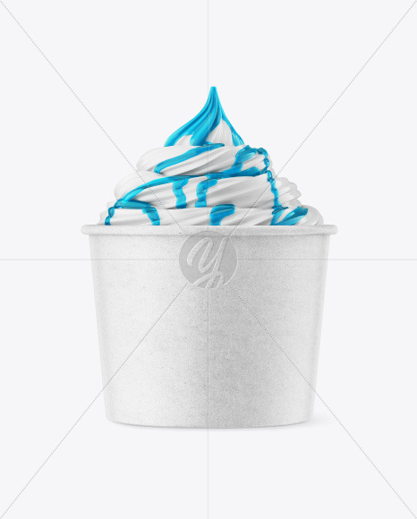 Ice Cream Kraft Cup w  Topping Mockup PSD #3