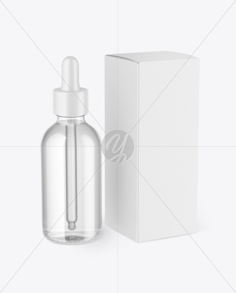 Clear Glass Dropper Bottle w  Paper Box Mockup PSD #3