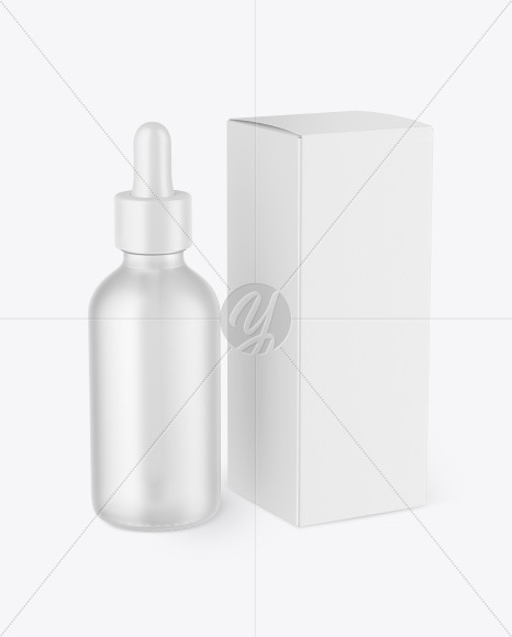 Frosted Glass Dropper Bottle w  Paper Box Mockup PSD #3