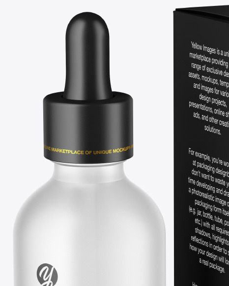 Frosted Glass Dropper Bottle w  Paper Box Mockup PSD #2