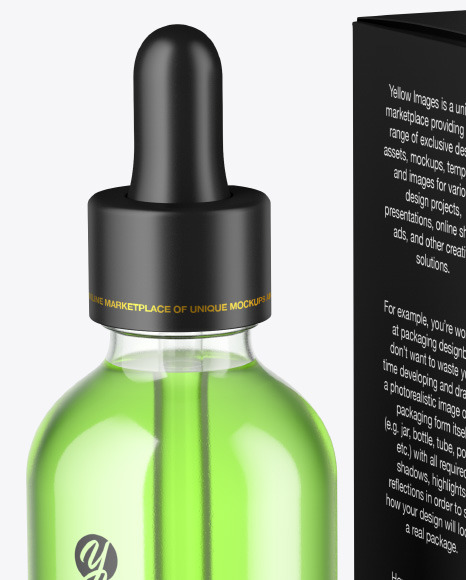 Clear Glass Dropper Bottle w  Paper Box Mockup PSD #2