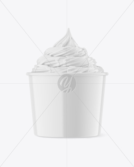 Ice Cream Glossy Cup Topping Mockup PSD #3