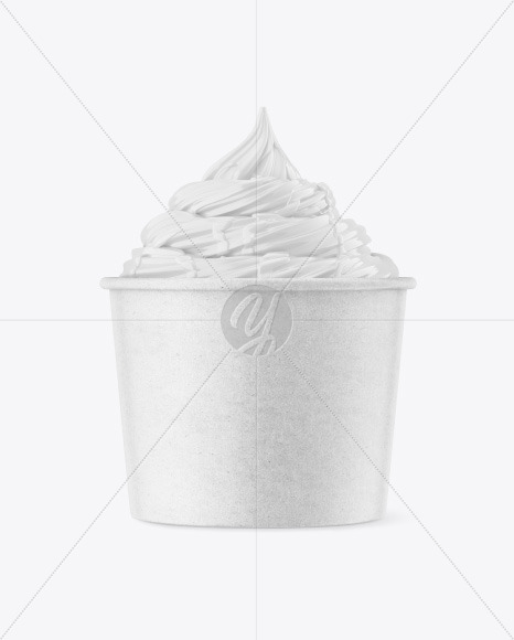 Ice Cream Kraft Cup Topping Mockup PSD #3