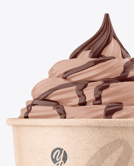 Ice Cream Kraft Cup Topping Mockup PSD #2