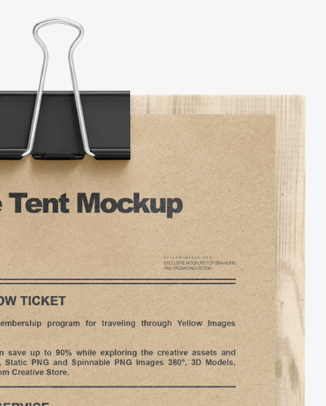 Plywood Table Tent w Binder Mockup PSD #6