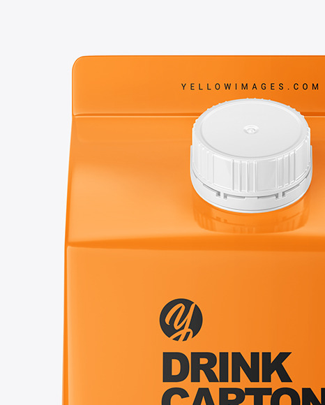 Glossy Carton Pack with Screw Cap Mockup Glossy Carton Pack with Screw Cap Mockup