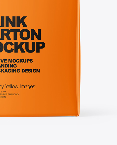 Glossy Carton Pack with Screw Cap Mockup Glossy Carton Pack with Screw Cap Mockup