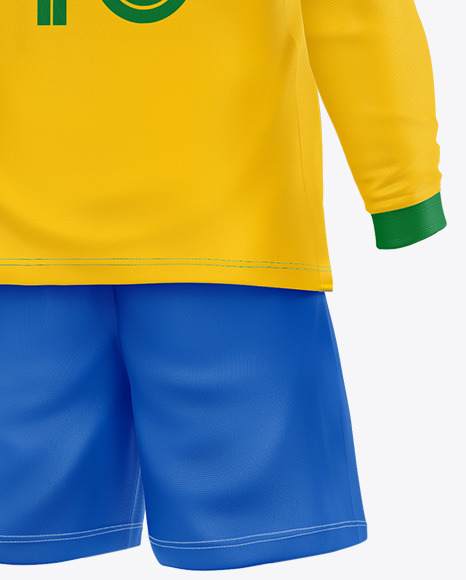 Football Kit Long Sleeve Mockup – Half Side View PSD #2