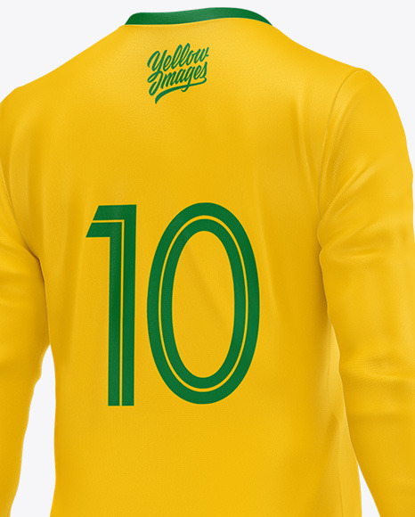 Football Kit Long Sleeve Mockup – Half Side View PSD #6