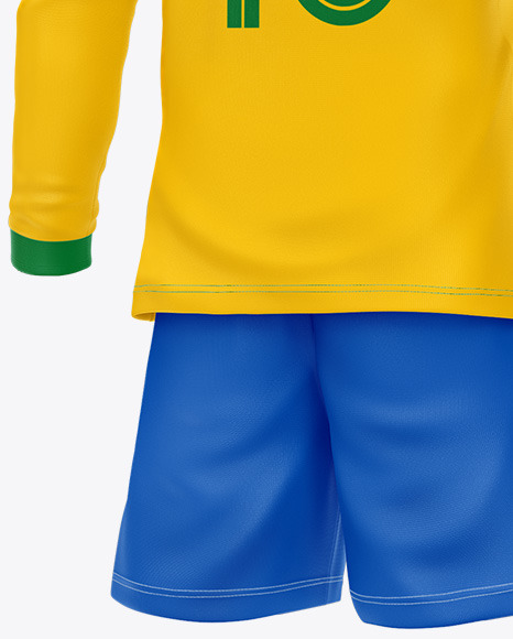 Football Kit Long Sleeve Mockup – Half Side View PSD #5