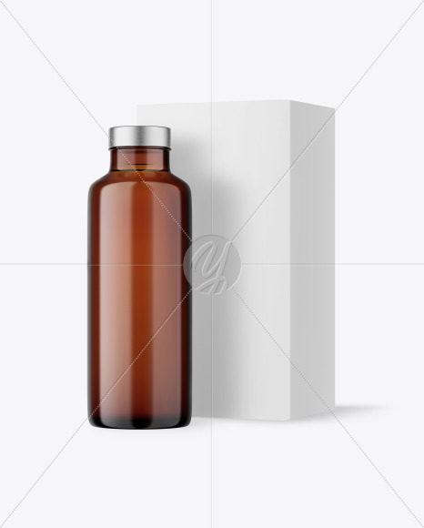 Amber Medical Ampoule with Box Mockup PSD #3