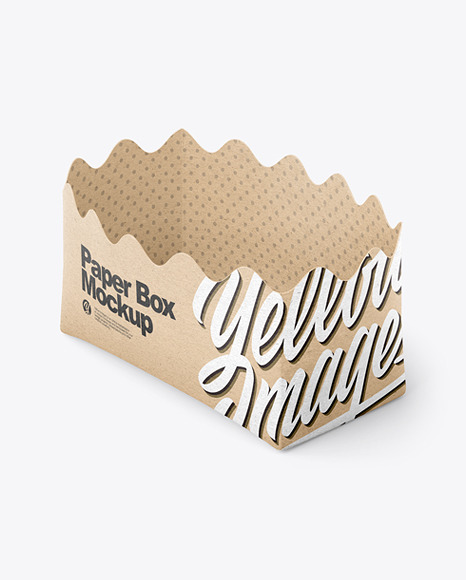 Empty Kraft Paper Basket Mockup