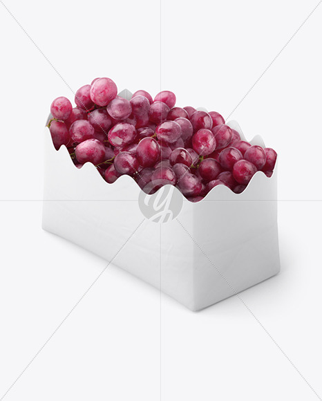 Matte Paper Basket with Grapes Mockup PSD #3