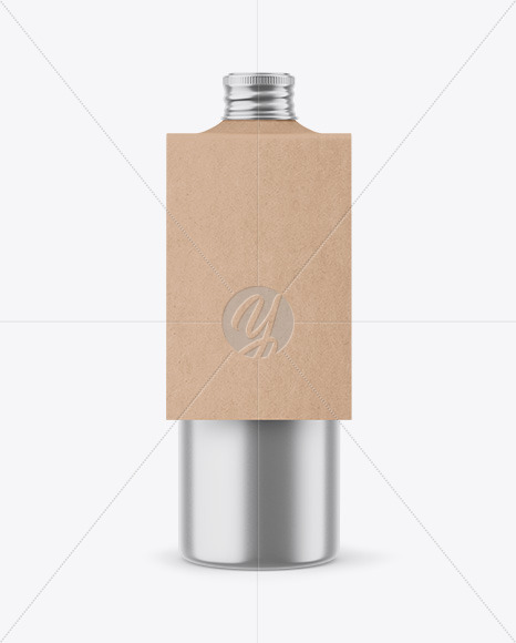 Metallic Bottle w  Kraft Label Mockup PSD #3