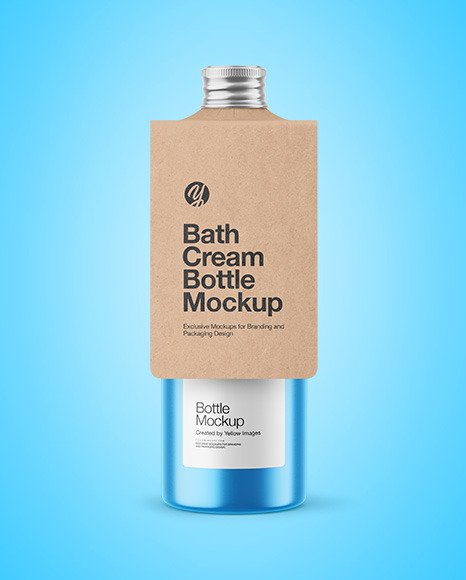 Metallic Bottle w  Kraft Label Mockup PSD #6