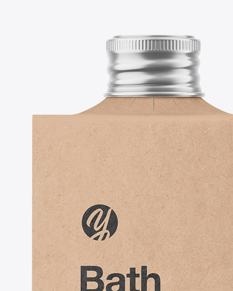 Metallic Bottle w  Kraft Label Mockup PSD #7
