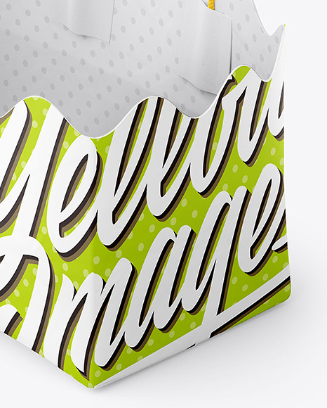 Matte Paper Basket with Handles Mockup Matte Paper Basket with Handles Mockup