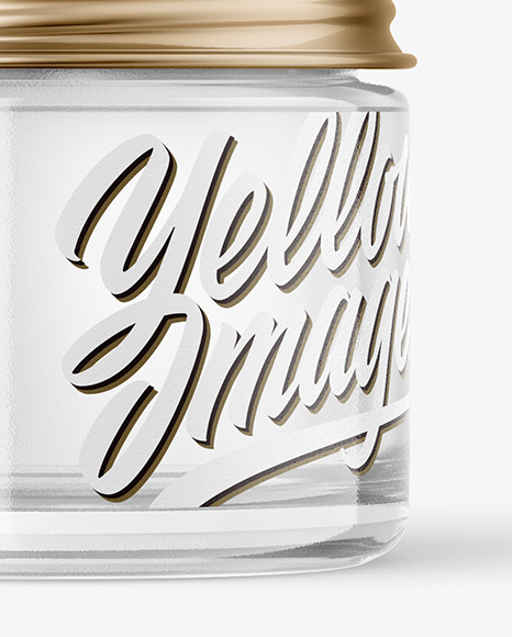 60ml Clear Glass Jar w/ Metallic Cap Mockup 60ml Clear Glass Jar w/ Metallic Cap Mockup