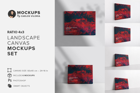 Landscape Canvas Ratio 4x3 Mockups Set
