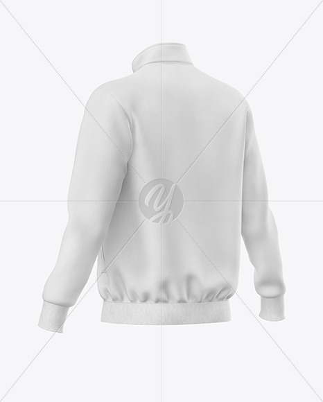 Men s Full Zip Sweatshirt Mockup   Back Half Side View PSD #3