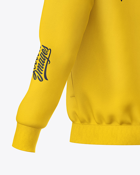 Men s Full Zip Sweatshirt Mockup   Back Half Side View PSD #1