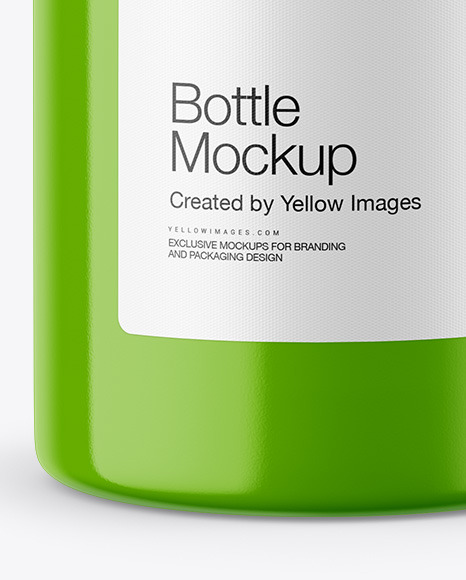 Glossy Bottle w/ Paper Label Mockup Glossy Bottle w/ Paper Label Mockup