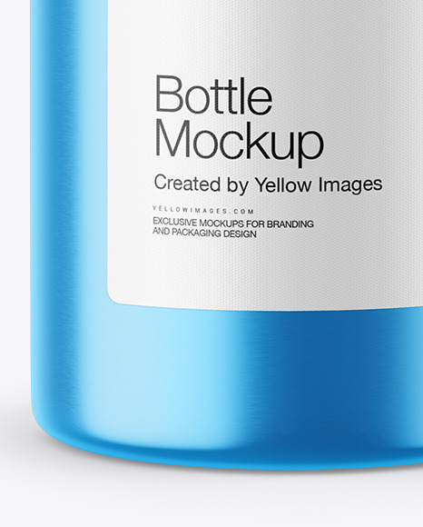Metallic Bottle w/ Paper Label Mockup Metallic Bottle w/ Paper Label Mockup