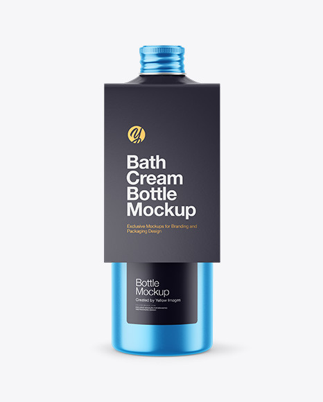 Metallic Bottle w/ Paper Label Mockup Metallic Bottle w/ Paper Label Mockup