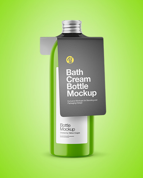 Glossy Bottle w/ Glossy Label Mockup bottle 94277