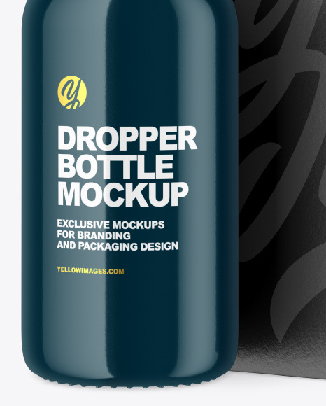 Glossy Dropper Bottle w  Paper Box Mockup PSD #4